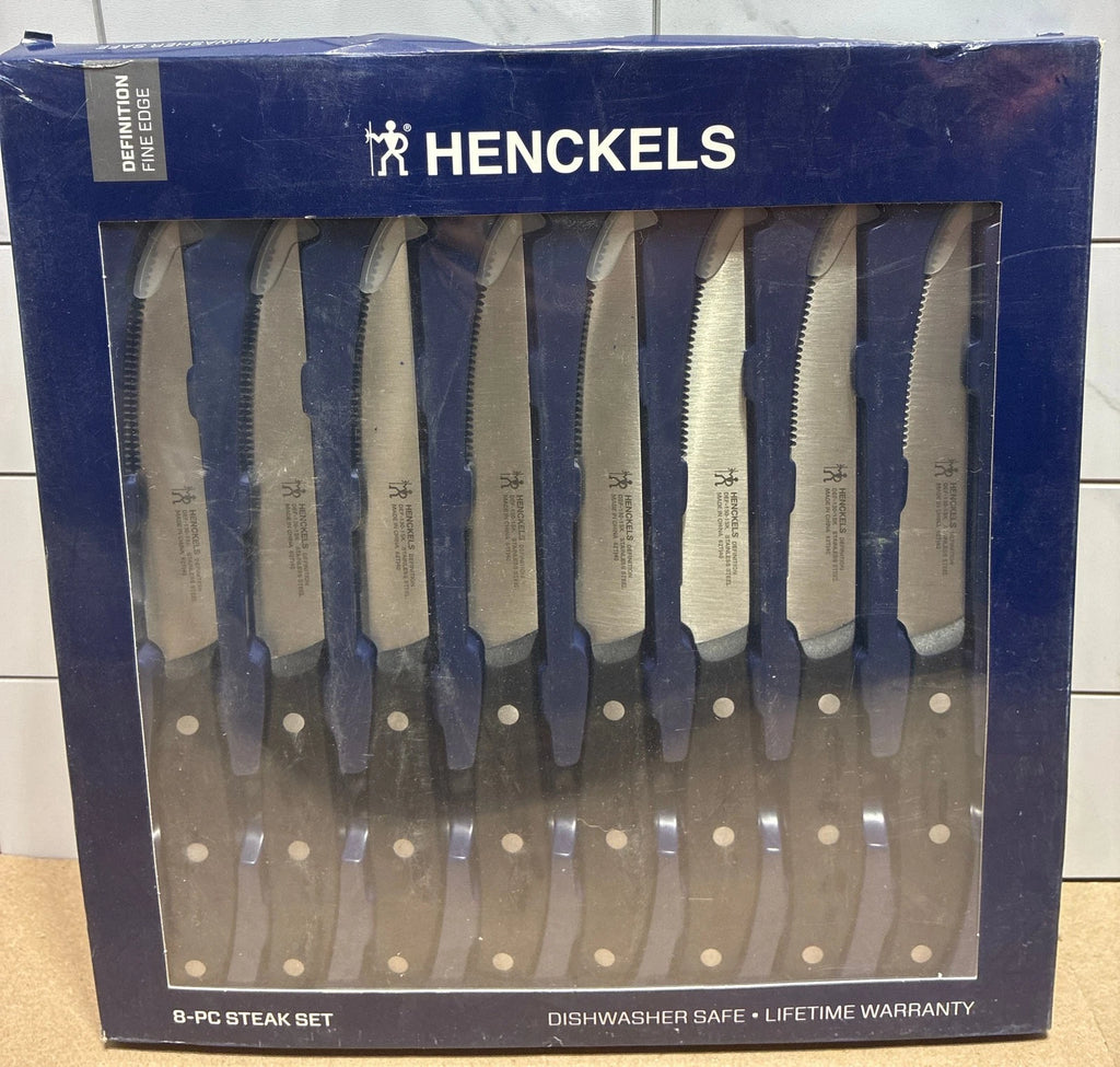 Henckels 8 Piece Steak Knife Set 4.5" Triple Rivet Stainless Steel Blade OB