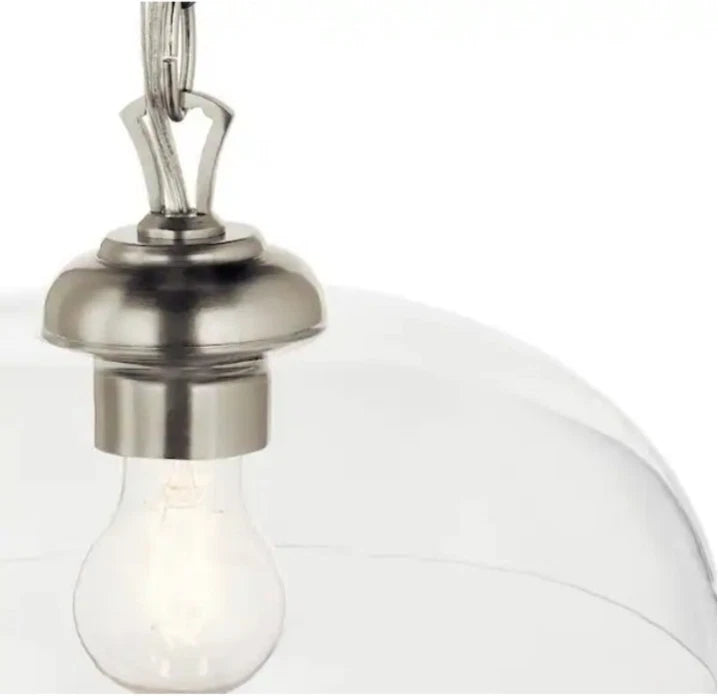Kichler Gineva 1-Light Pendant with Clear Glass in Brushed Nickel Open Box