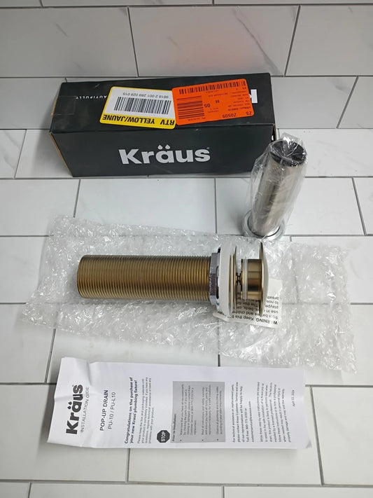 Kraus PU-L10BG Bathroom Sink Pop-Up Drain Assembly in Brushed Gold NEW Open Box