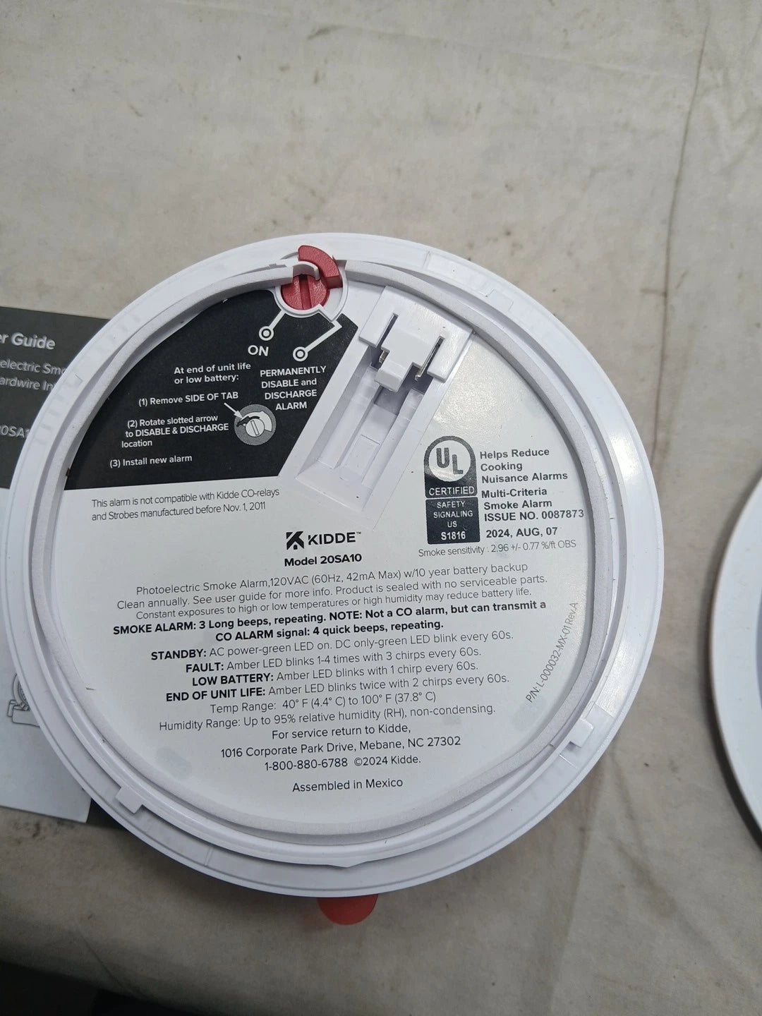 Kidde 20SA10 Hardwired Smoke Detector, 10-Year Battery, Interconnectable