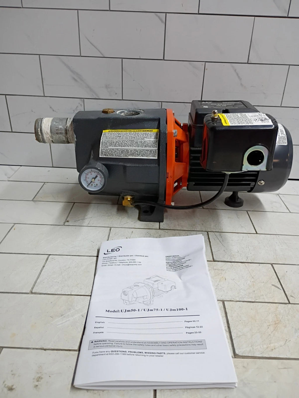Leo UJm50-1 1/2 HP 115/230-Volt Cast Iron Shallow Well Jet Pump, parts only