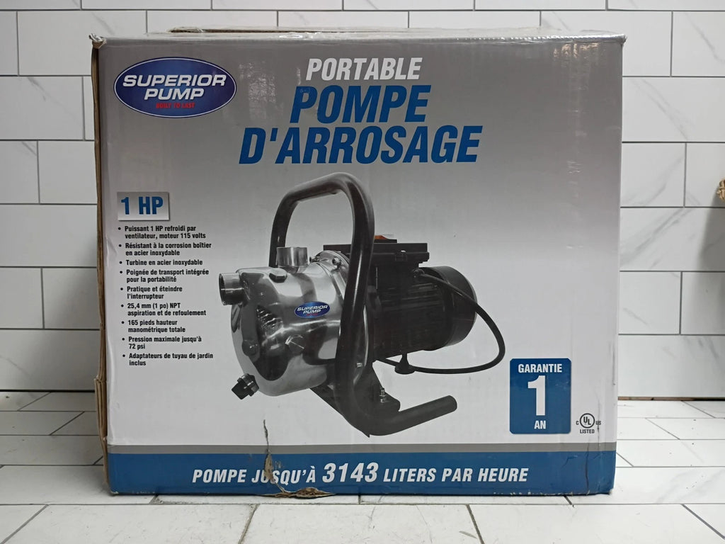 Superior Pump 96110 1 HP Sprinkler Pump. Broken Leg READ DESCRIPTION