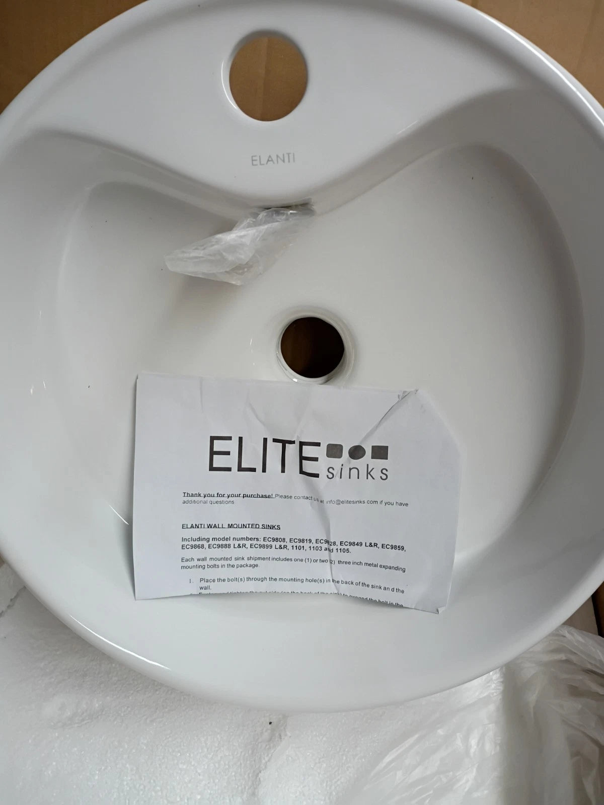 HOTIS CERAMIC VESSEL VANITY SINK White-LZS007S Open Box