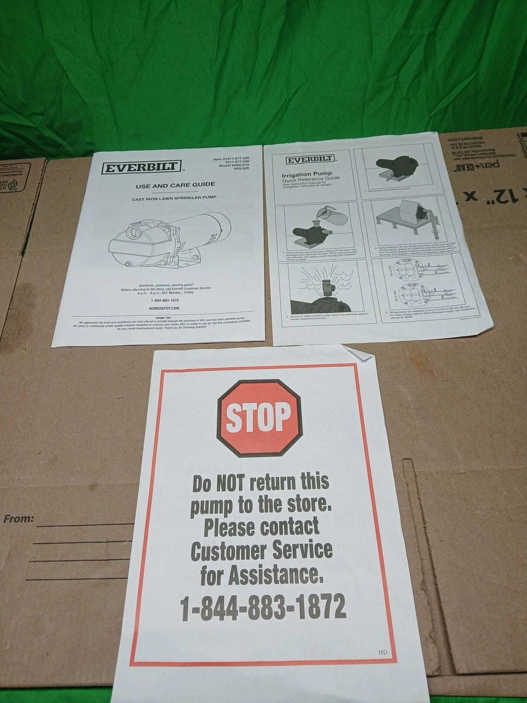 Everbilt 1-1/2 HP Cast Iron Lawn Irrigation Pump Sprinkler Pump NEW OB