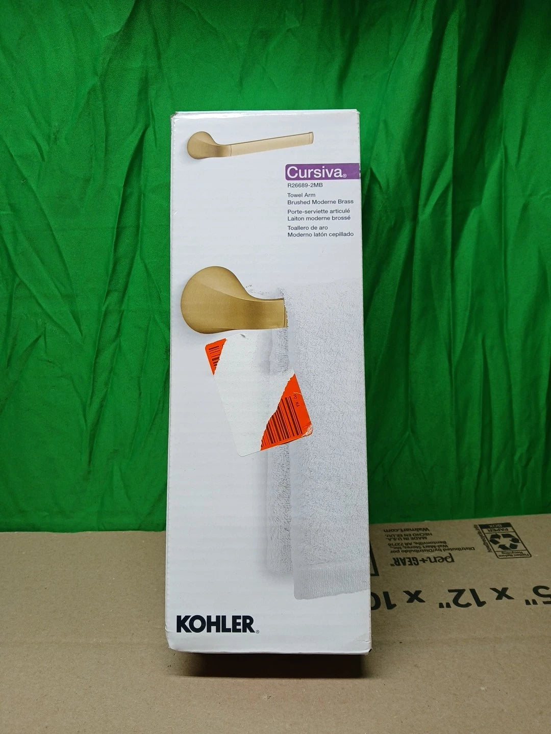 KOHLER Cursiva Towel Ring in Vibrant Brushed Moderne Brass K-R26689-2MB