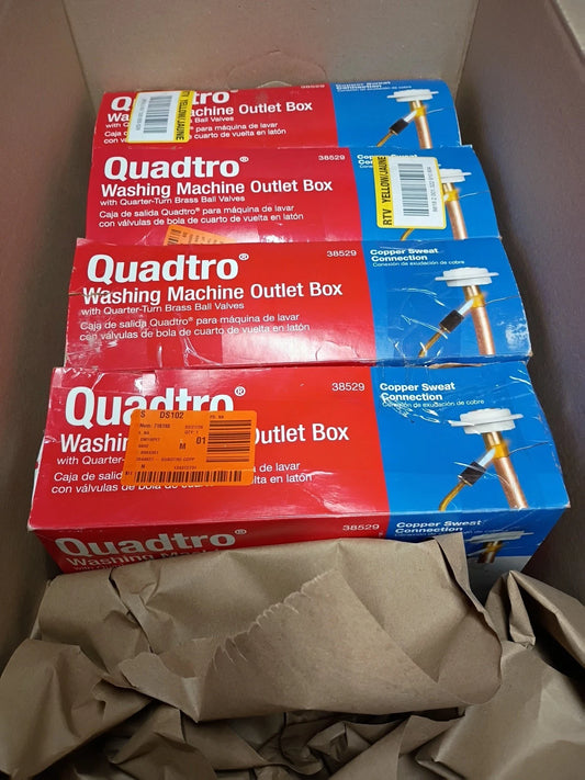 4PK Quadtro 38529 Washing Machine Outlet Box'' Oatey 4 Options Model, Open Box,