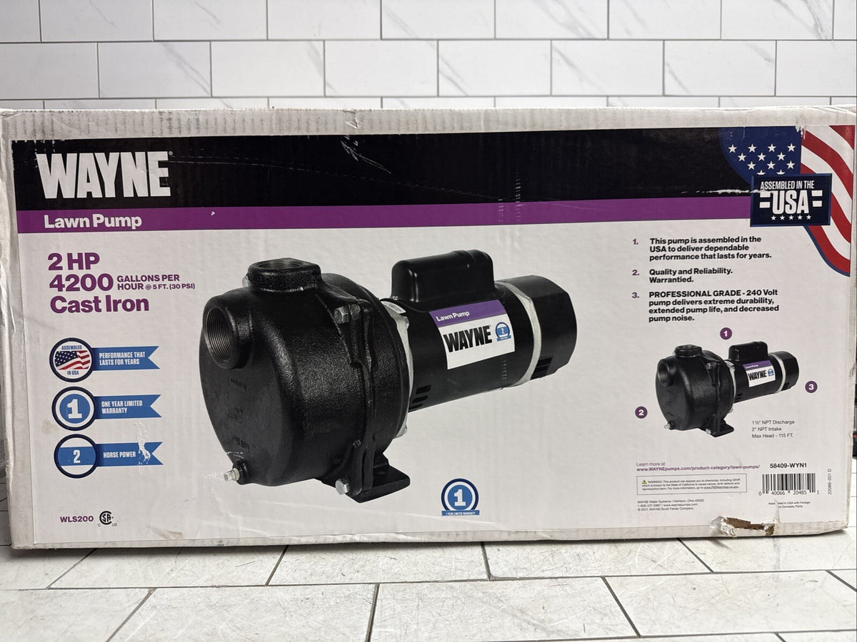 Wayne WLS200, 2 HP Permanent Lawn Irrigation Sprinkler Pump 240V Open Box