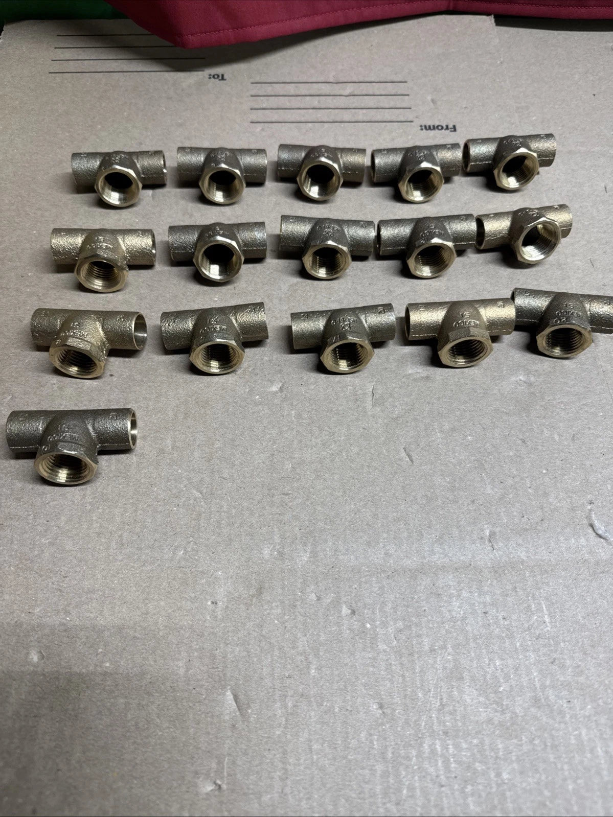 ( 16 PK ) Nibco Tee Low Lead Cast Bronze 1/2" C x C x FNPT 712-LF