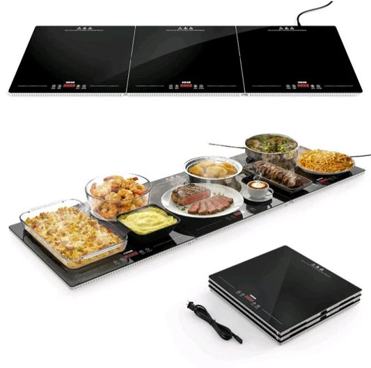 Food Warmers for Parties Buffet, 47"x15" Extra-Long Warming Mat for Food 3-in-1