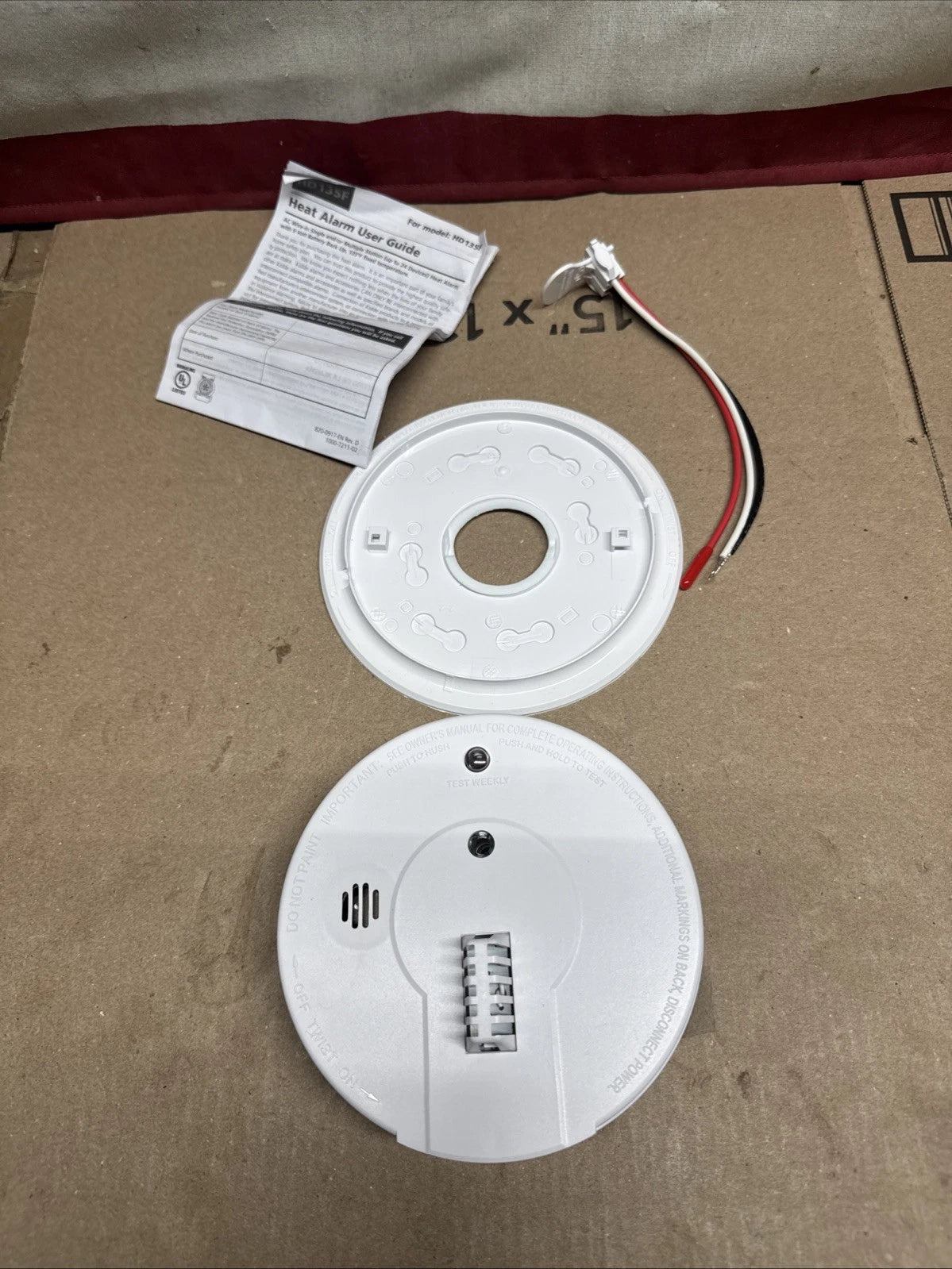 Kidde HD135F Heat Alarm Detector, Hardwired With Battery Back Up & 2 LEDs