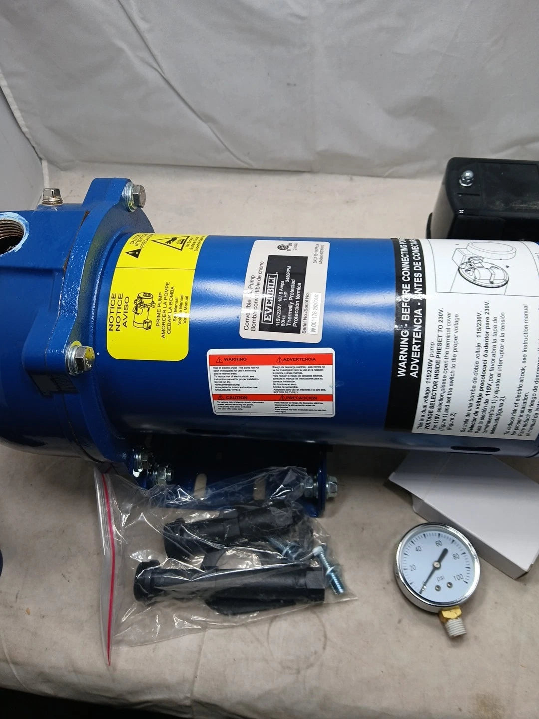Everbilt 1 HP Professional Convertible Jet Pump Model # 1011677536 FOR PARTS