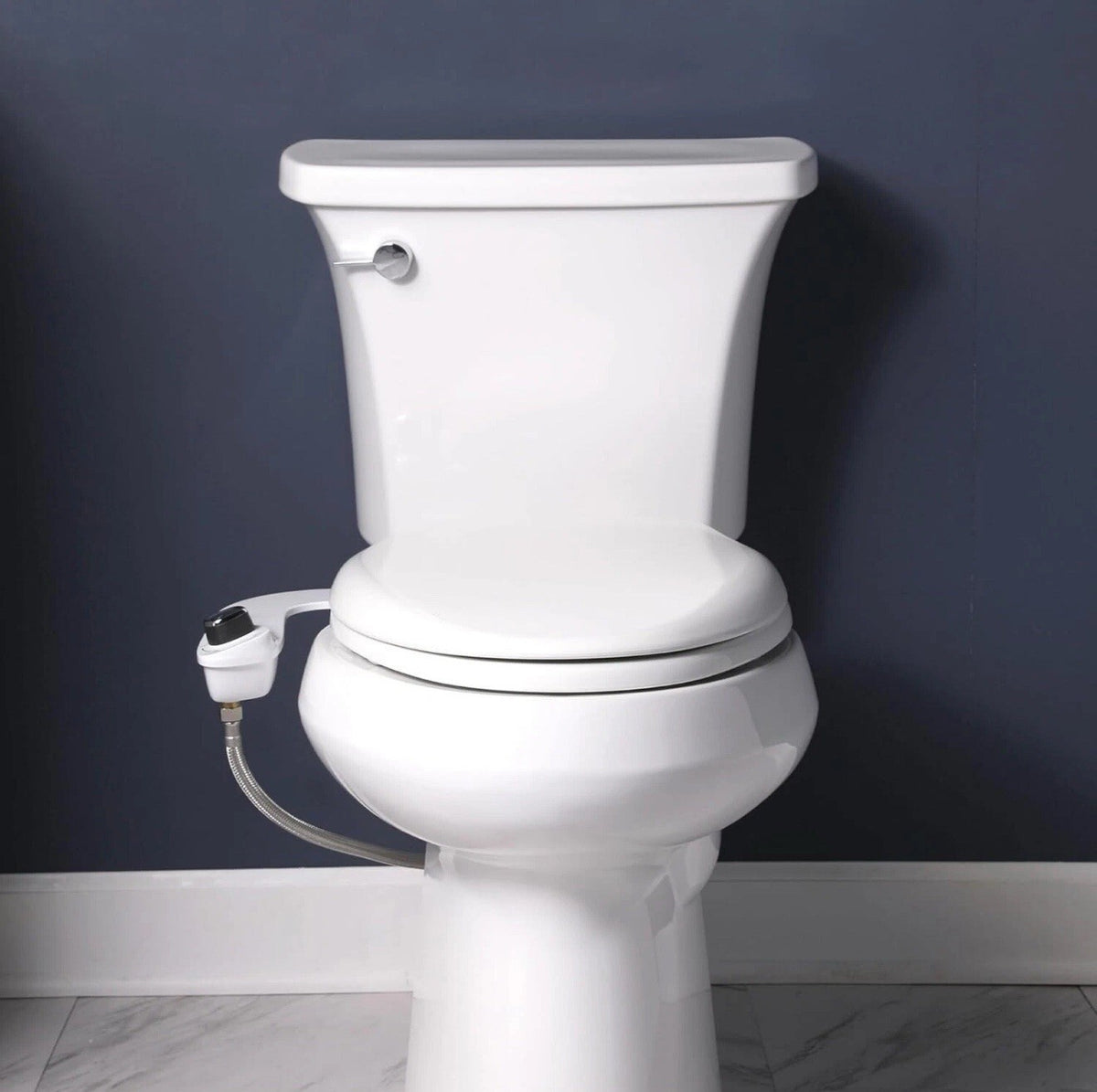 Bio Bidet SlimEdge Bidet Attachment for Toilet, Non Electric Self Cleaning White