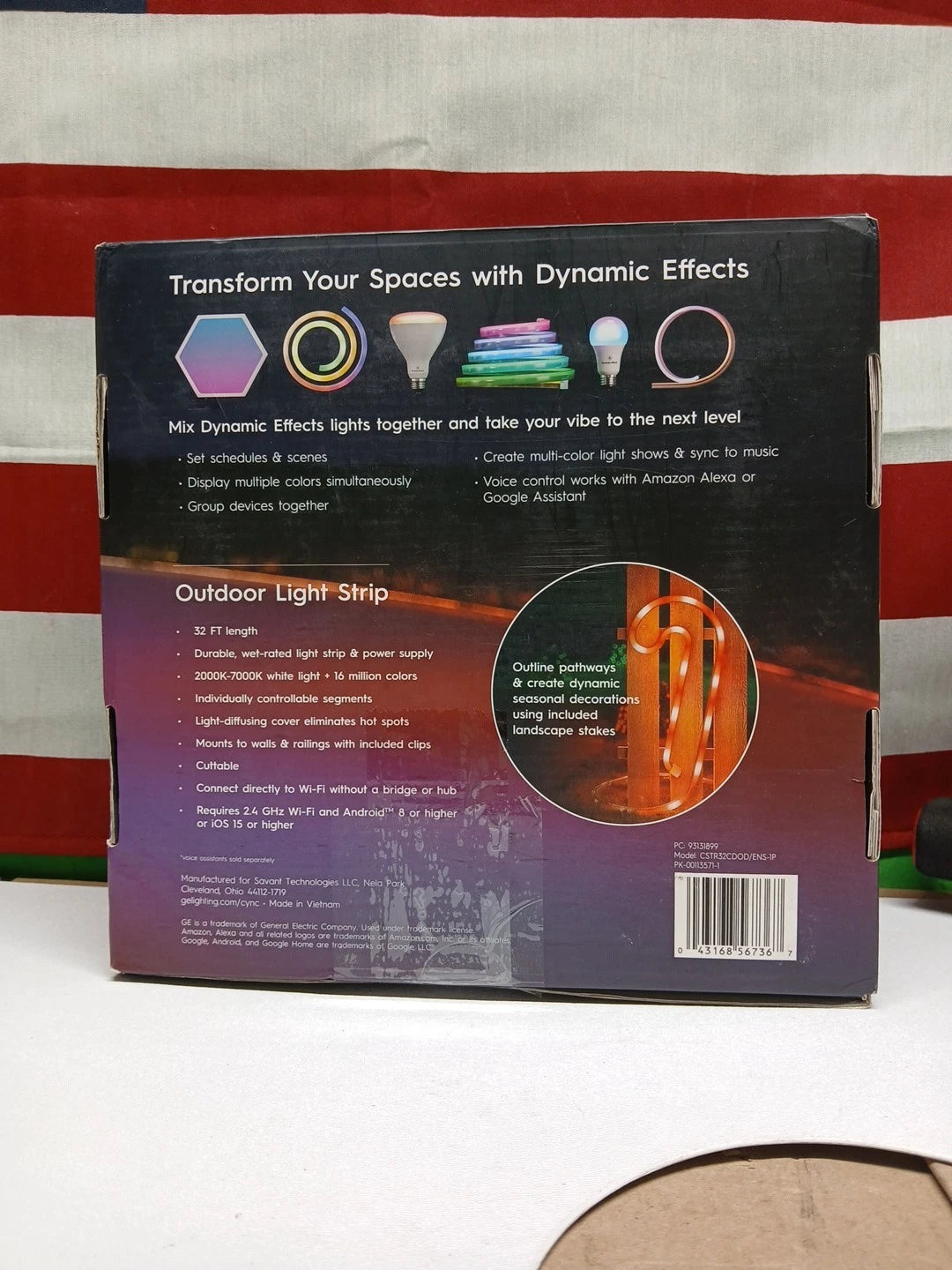 GE Household Lighting Dynamic Effects Outdoor Full Color Smart Light Strip