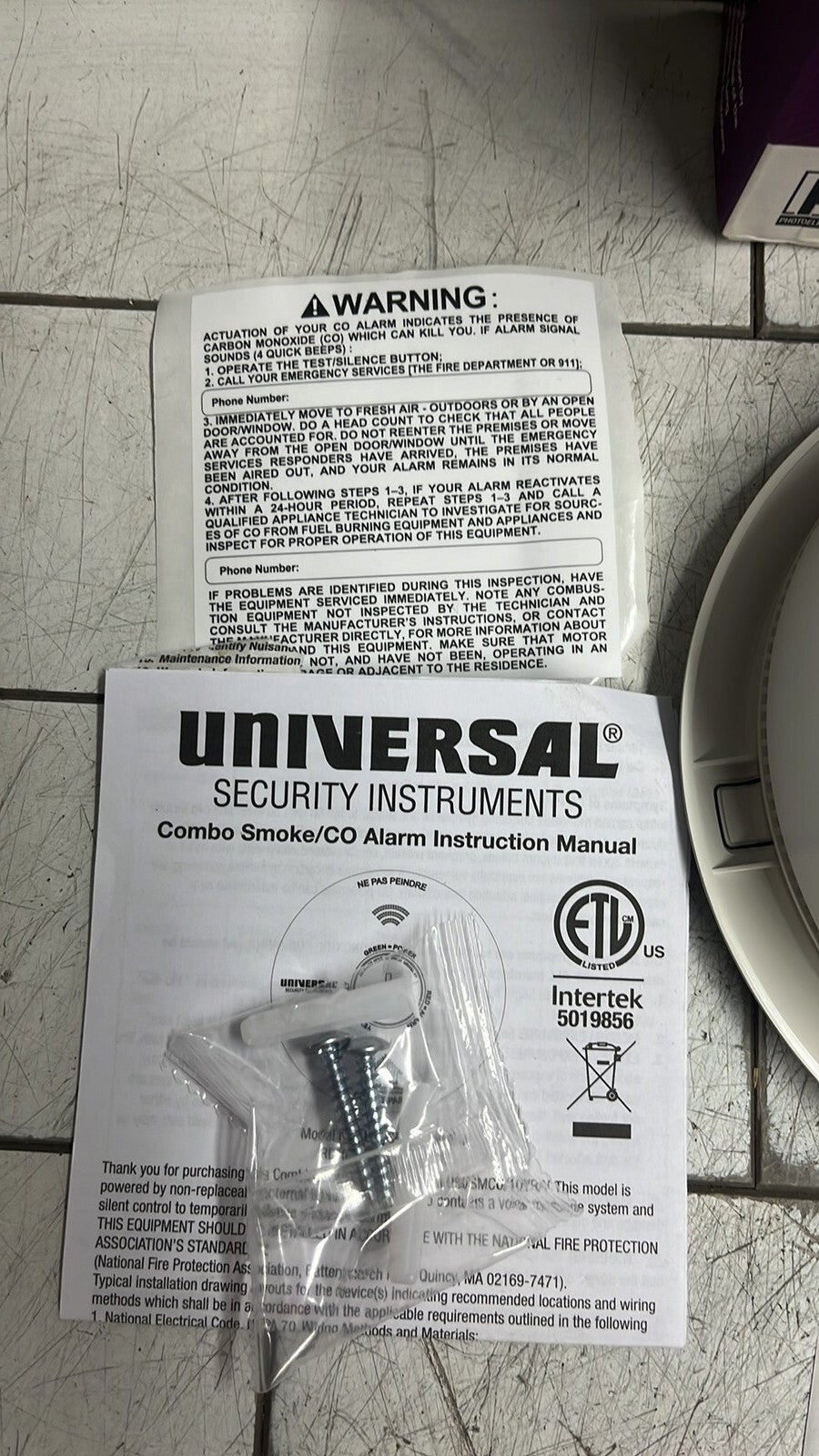 Universal US/SMCO/10YR/V Battery Combo Smoke+Carbon Monoxide Detector Alarm