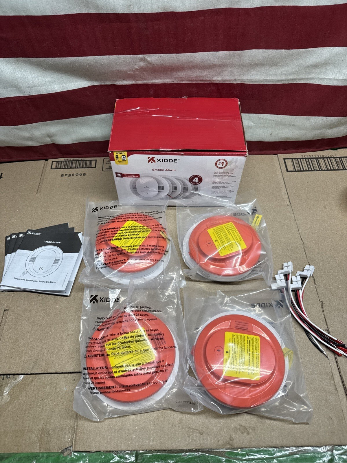 Kidde Smoke Alarm Model 20SAR Hard Wired Detector, battery, 4 Pack NEW OPEN BOX