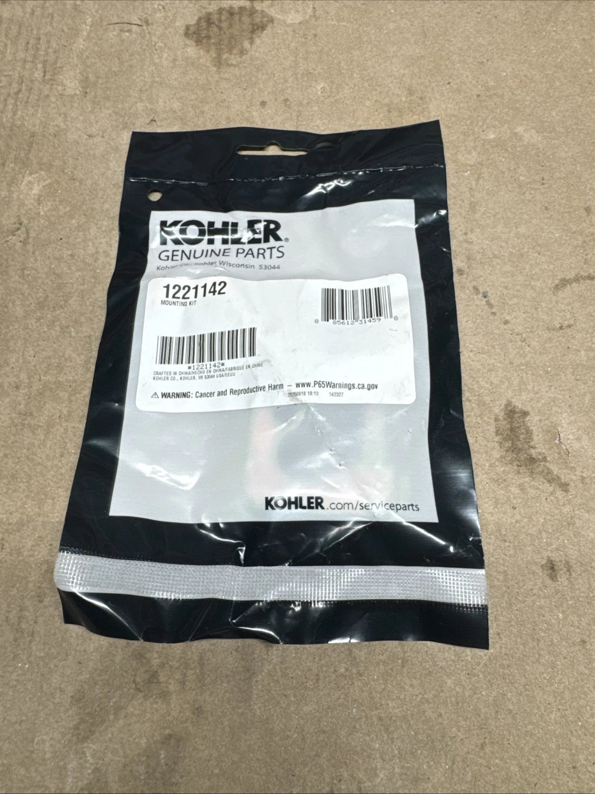 Kohler Chrome Single-handle bathroom sink faucet mounting kit K-1221142.