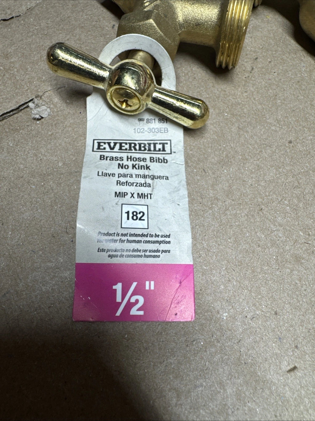 Lot Of 8 Everbuilt Brass Hose Bibb No Kink #182 ½" MIP X MHT New 102-303EB