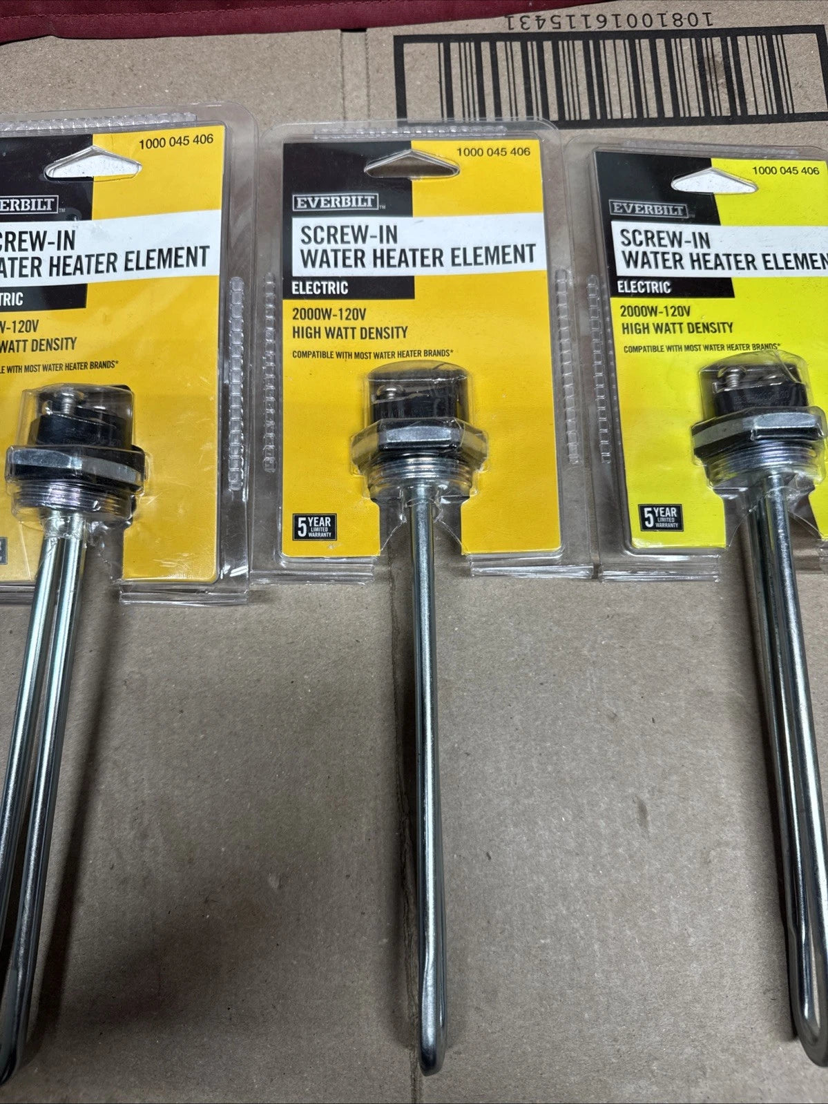 5- Pack Everbilt HWD Water Heater Element 2000W 120V EBSE-2000-120
