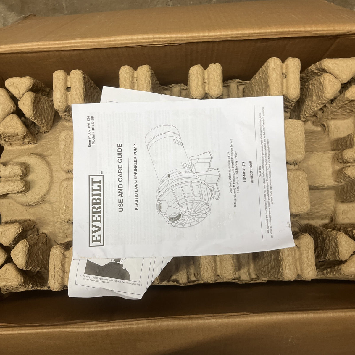 Everbilt HDLS15P 1-1/2 115/230 Volts HPlastic Lawn Irrigation Pump *Parts*