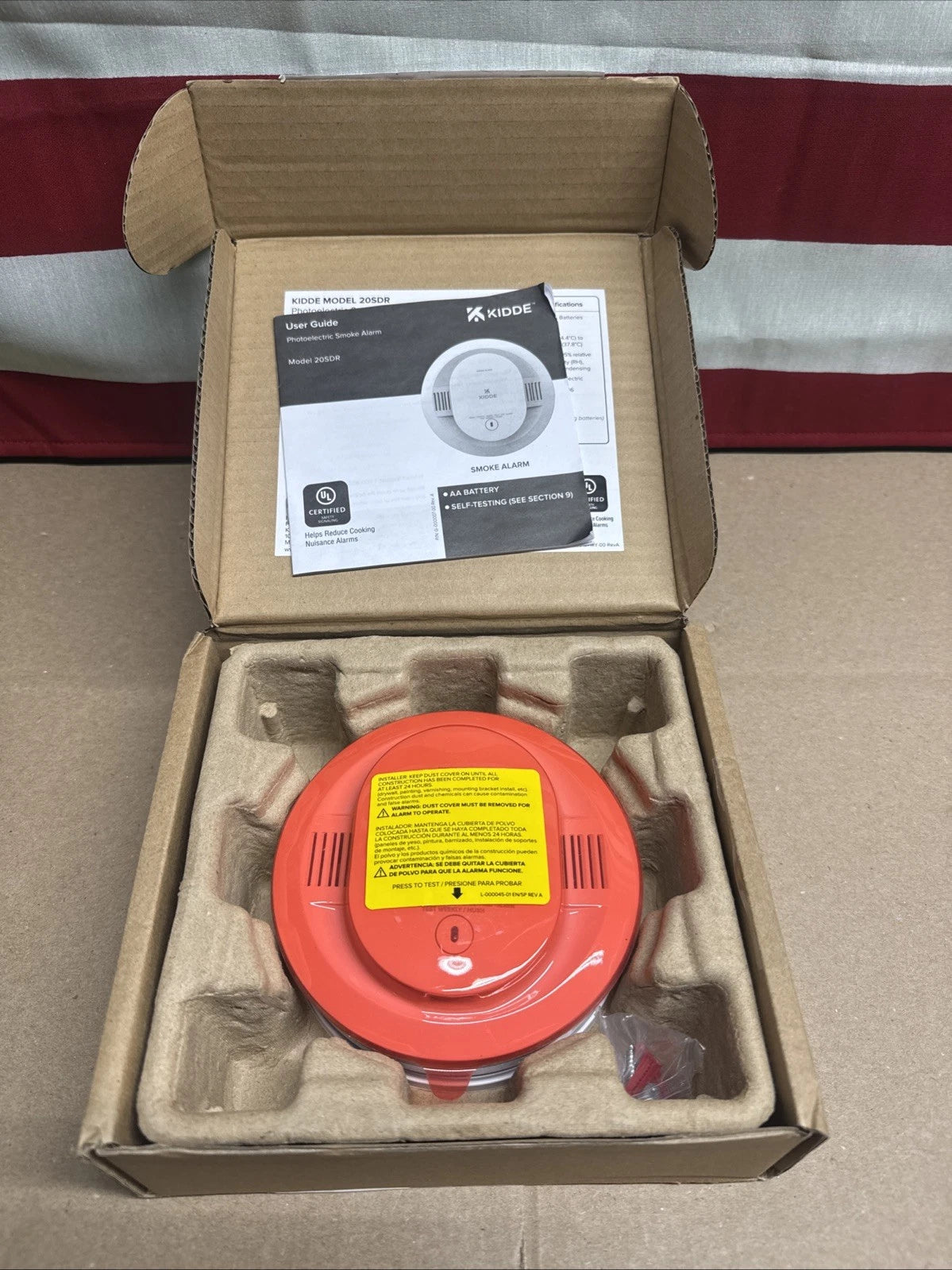 KIDDE 20SDR Photoelectric Smoke Alarm AA Battery Powered LED Warning*