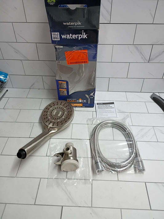 Waterpik 8-Spray Magnet Assist Handheld Shower Head – Brushed Nickel, OB Read