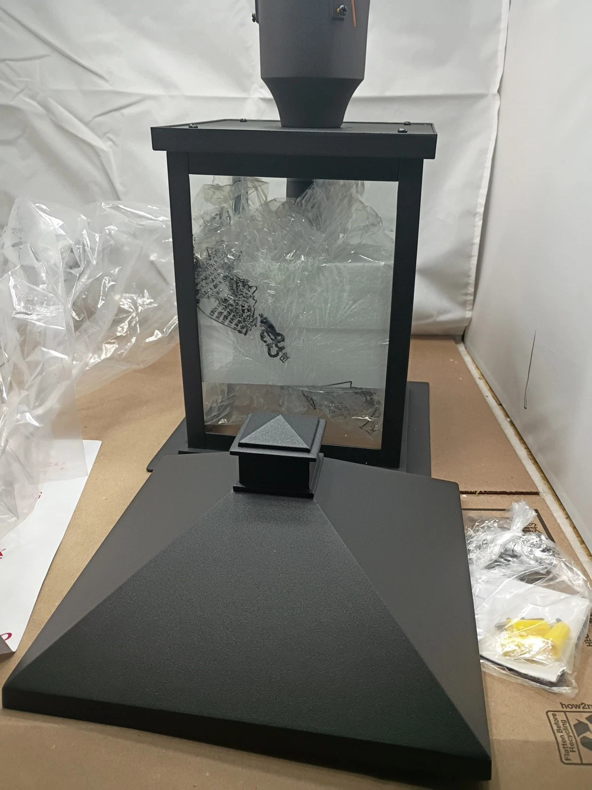 Z-Lite 531PHBR Black Portland 18.5"H 1-Light Outdoor Lantern Post Light Open Box