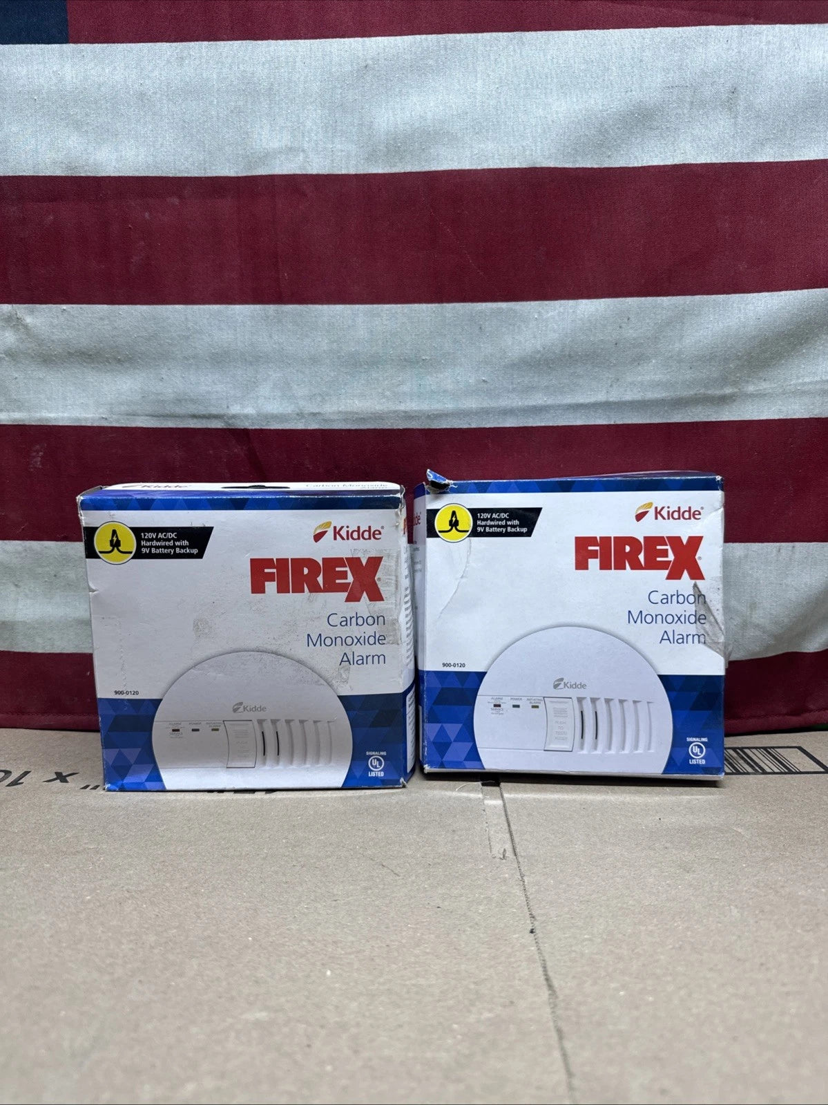 2 Pack Kidde Firex Hardwired Carbon Monoxide Detector w/LED, 9V Backup Battery