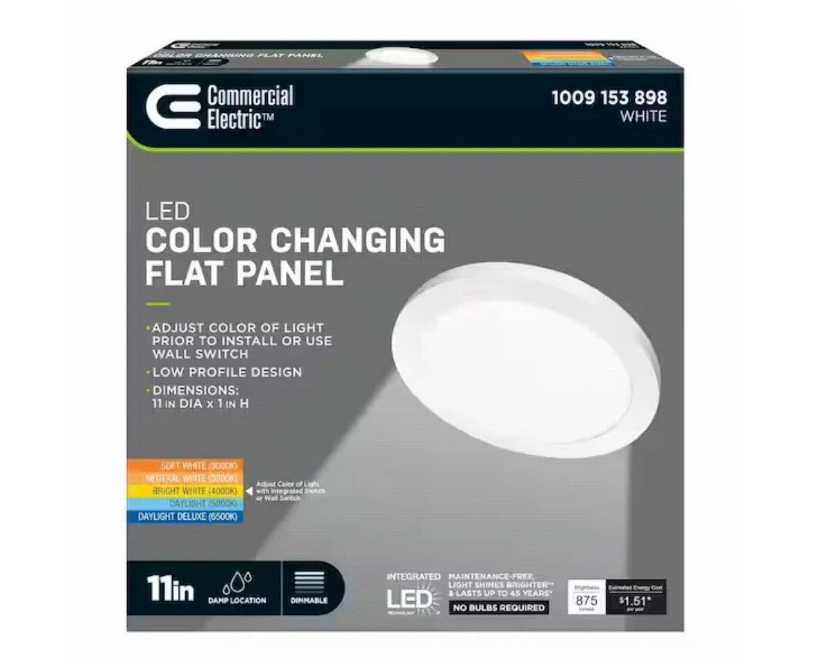 Commercial Electric 11 in. White LED Round Ceiling Light