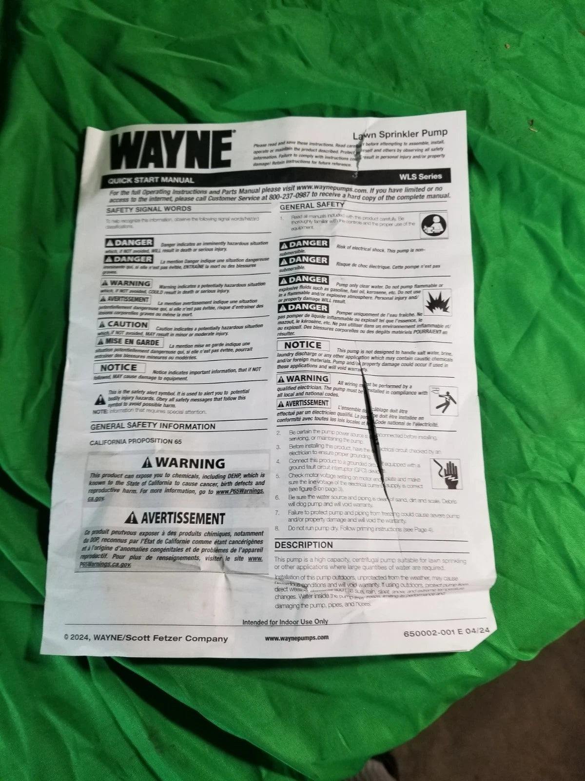 Wayne 1-1/2 HP Cast Iron Quick-Prime Lawn-Sprinkler Pump.