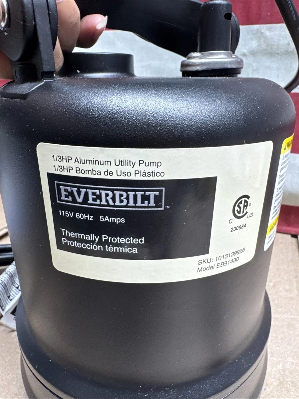 Everbilt 1/3 HP Submersible Aluminum Utility Pump