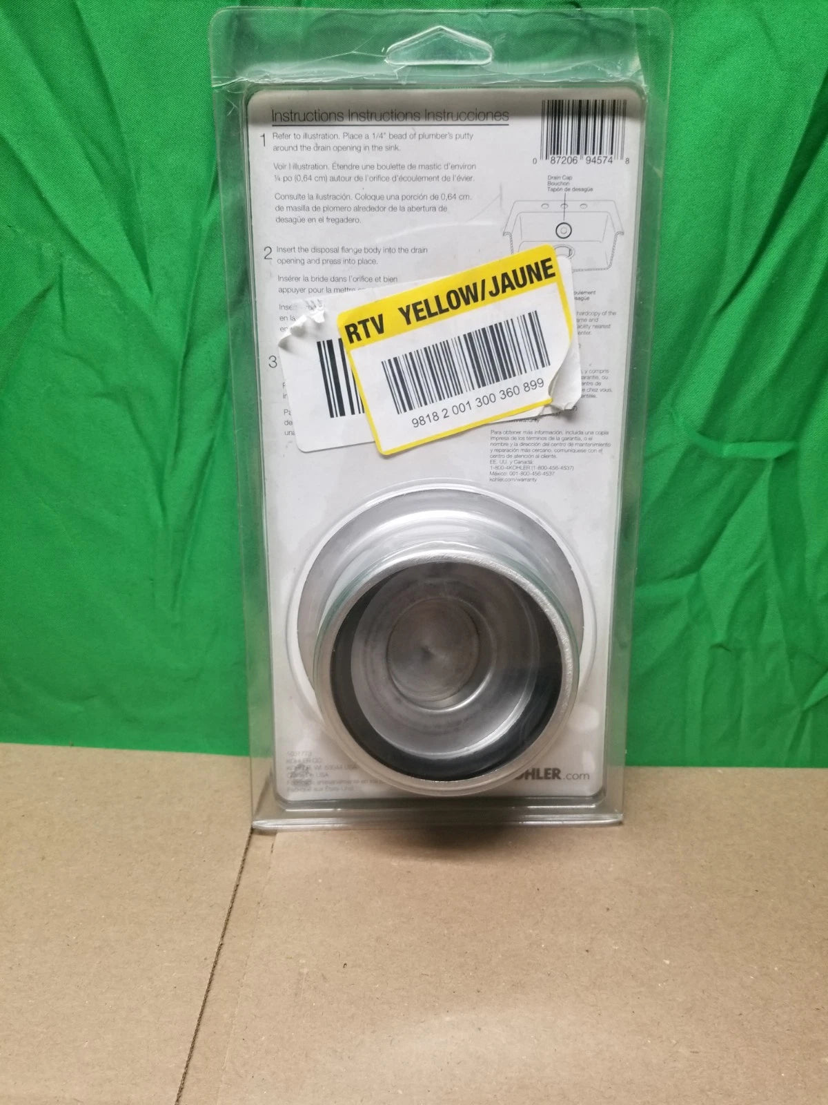 KOHLER Disposal 4.5 in. Flange with Stopper in Polished Chrome NEW