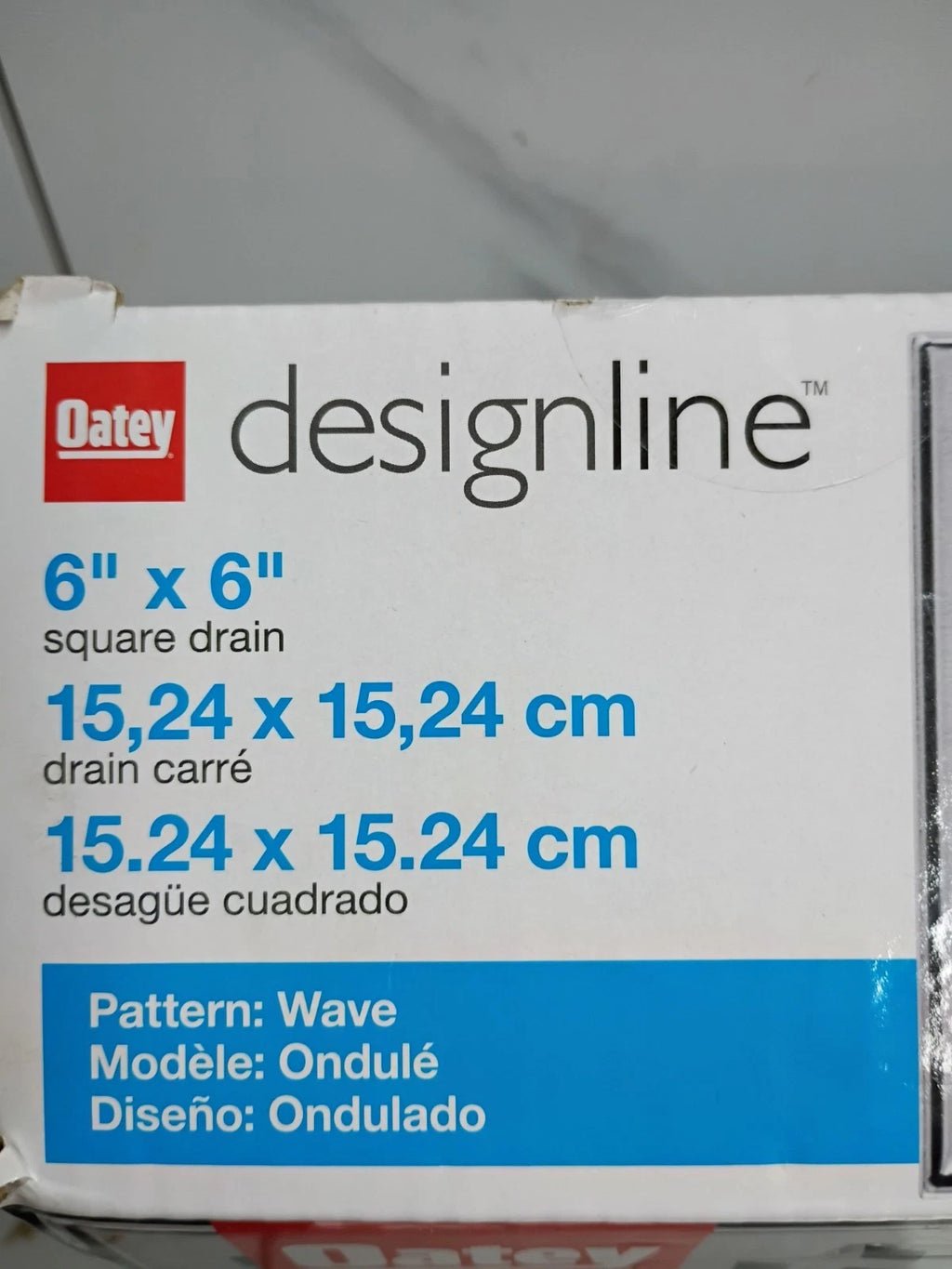 2-PK OATEY DSS4060R-d-04 Designline 6"x6" Square Shower Drain Grate - Open Box