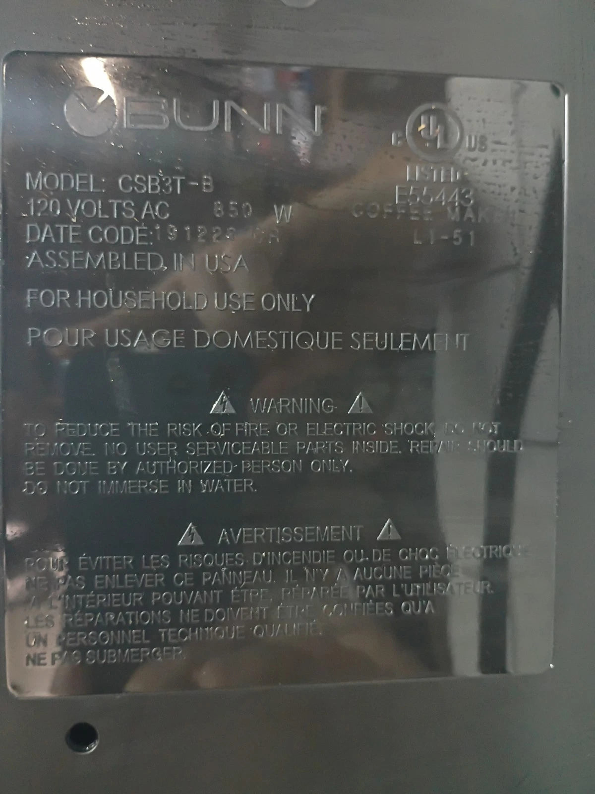 BUNN 55200 CSB3T Speed Brew Platinum Thermal Coffee Maker Stainless Steel 10-Cup