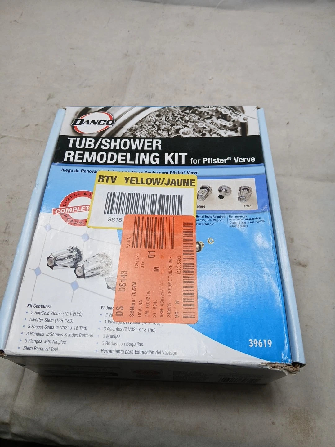 (1) PK Danco 39619Tub/Shower Remodeling Kit for Pfister - CHROME NEW Open Box