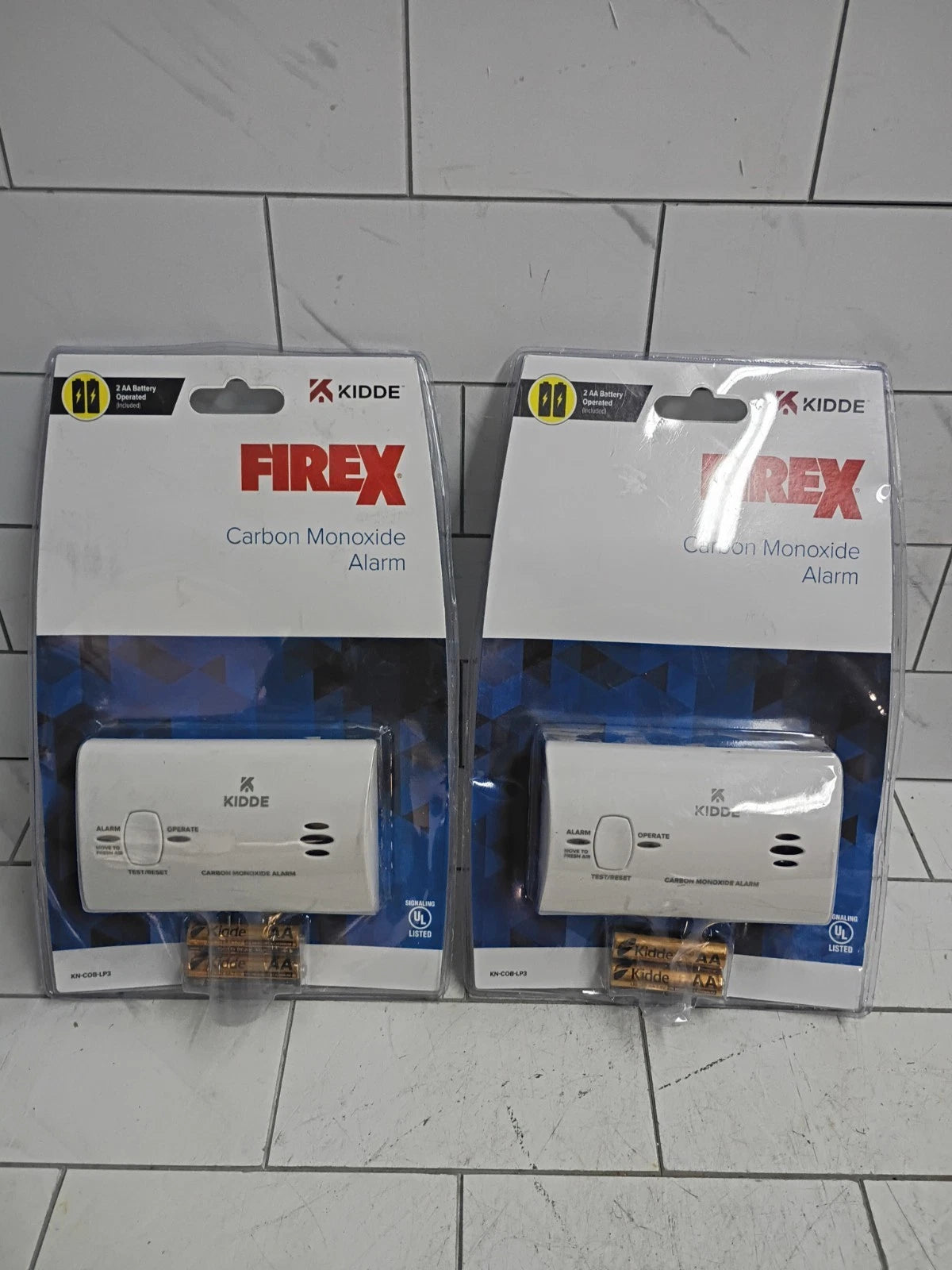 2pk Kidde Firex Carbon Monoxide Detector, Battery Operated, CO Detector, New