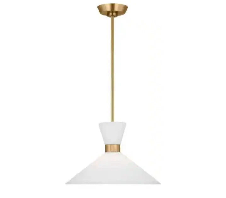 Belcarra Medium 15 in. W x 10.125 in. H 1-Light Satin Brass Statement Pendant OB