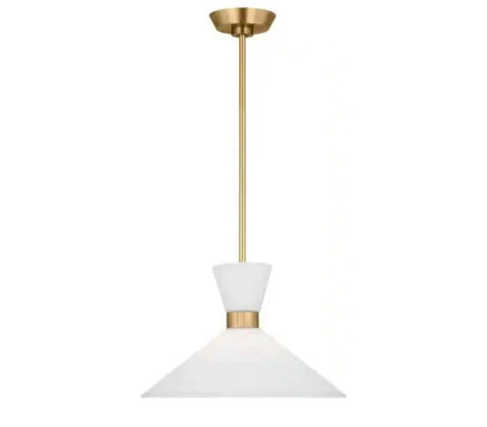 Belcarra Medium 15 in. W x 10.125 in. H 1-Light Satin Brass Statement Pendant OB