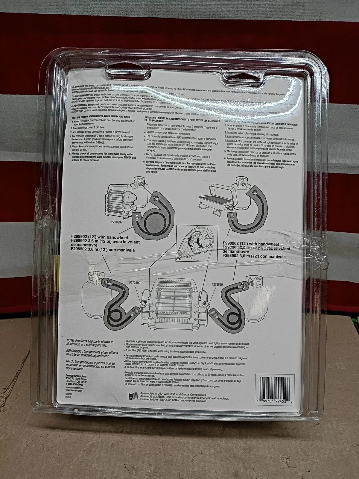 Mr.Heater Propane Hose Assembly - 12’ - F298902,OB