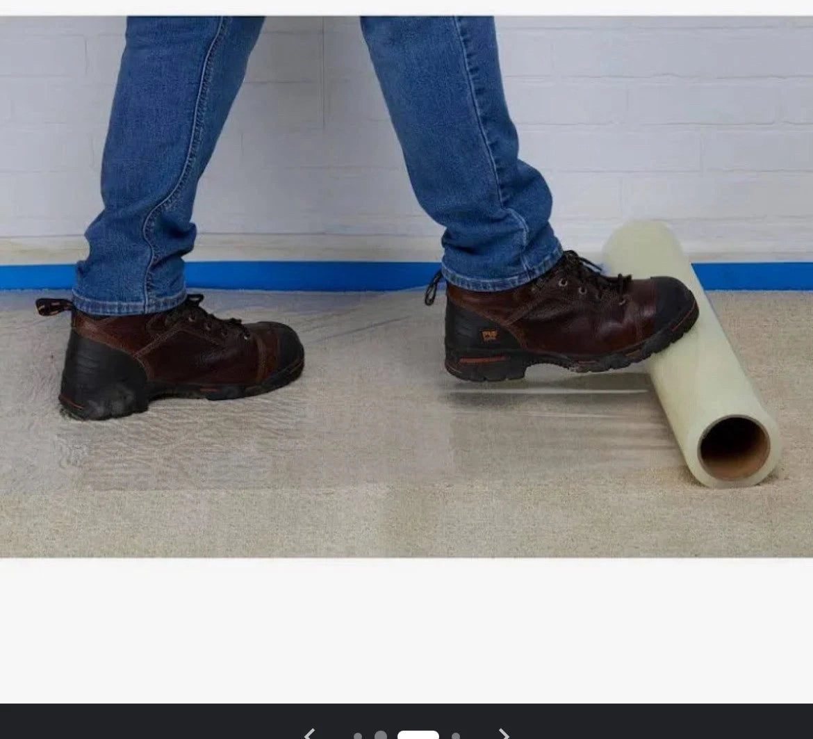 QuicPrep 24 in. x 200 ft. Clear Self-Adhering Temporary Carpet Protection Film