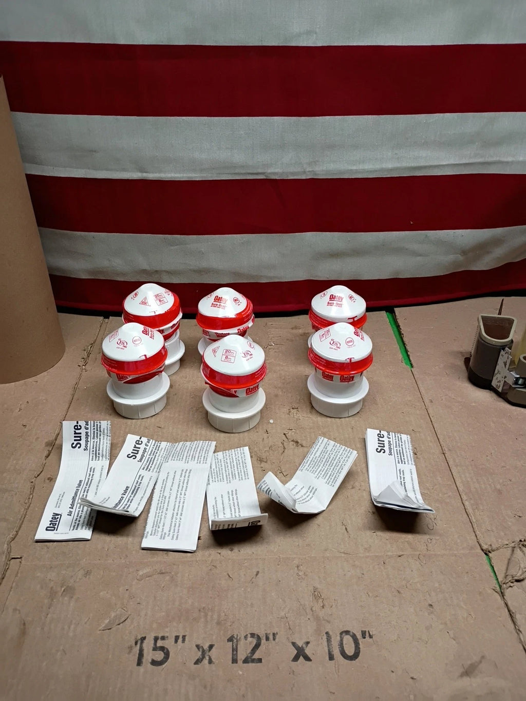 6pk OATEY 39230 1" 1/2 - 2" SURE VENT PLUMBING AIR ADMITTANCE PVC