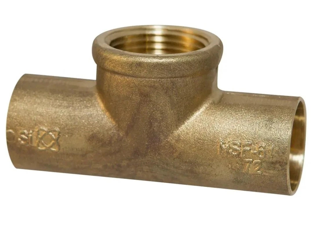19ct Everbilt LeadFree Tee Fitting Cup X Cup X FIP Forged Bronze 3/4 x 3/4 x 1/2