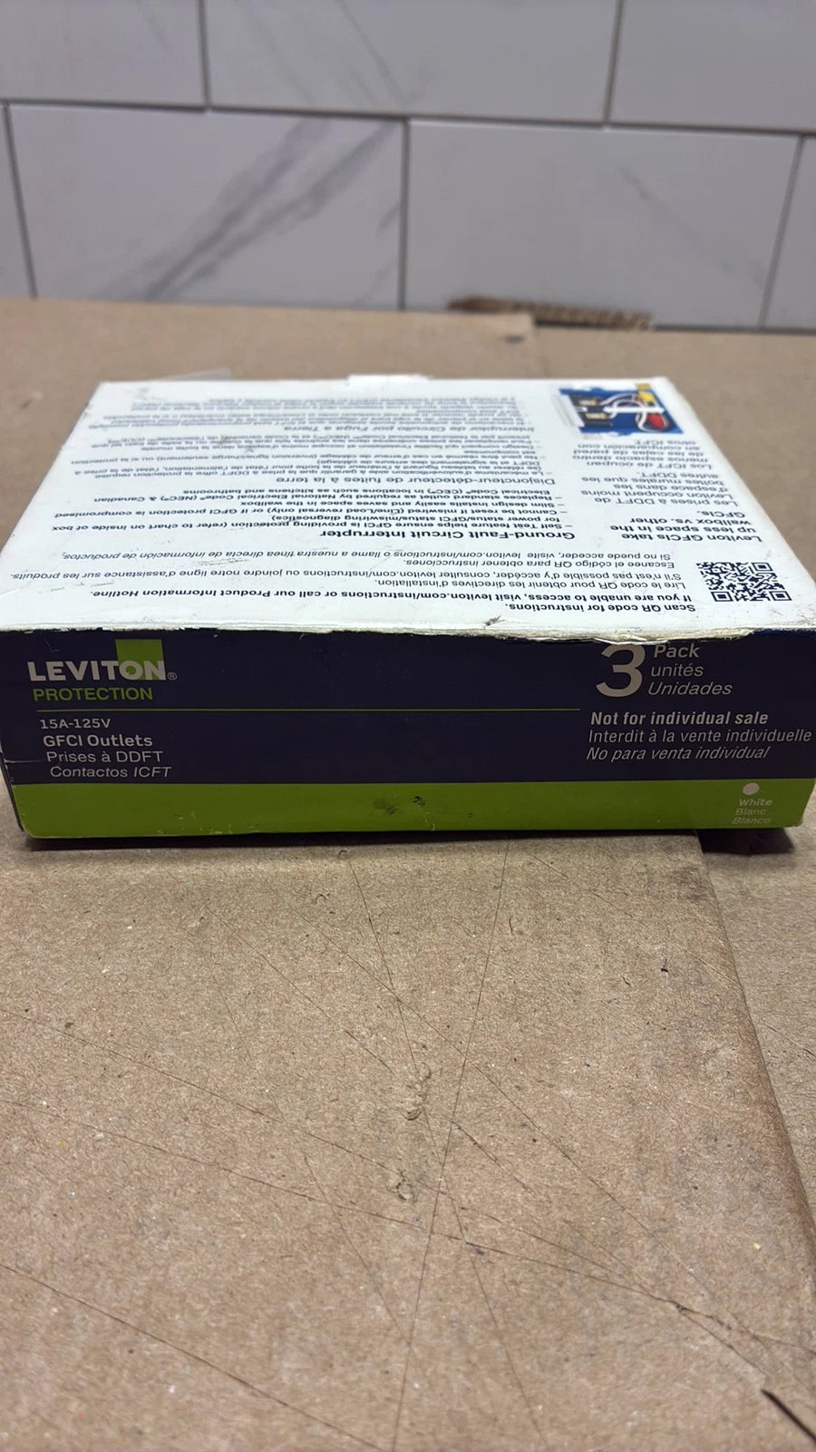 Leviton (GFNT1-3W) 15A 125V GFCI Outlets (3-Pack) NEW OB