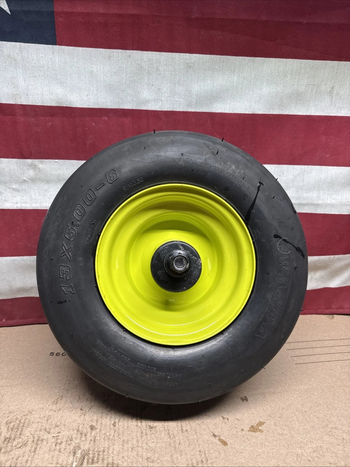 Front Wheel with Tire for Ryobi Z42Li 80v Zero Turn Mower + Axel & Spacers