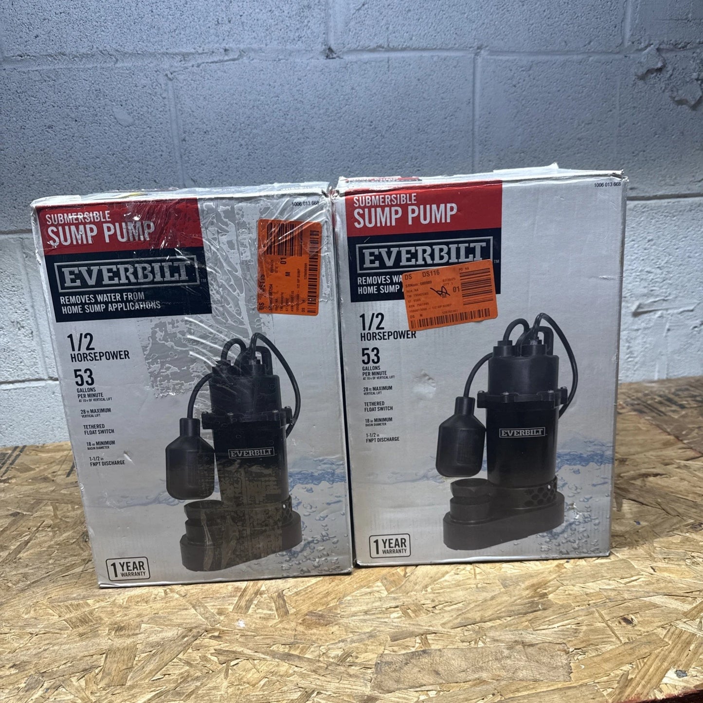 Everbilt 1/2 HP Corrosion Resistant Aluminum Sump Pump w/ Teather Float Switch