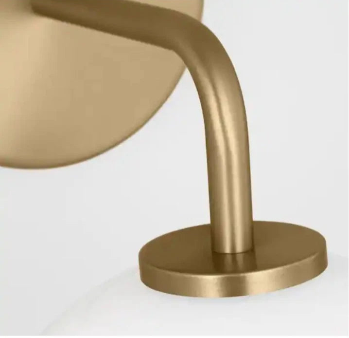 Orley 6.25 in. 1-Light Satin Brass Bathroom Vanity Light Clear Glass Shade OB
