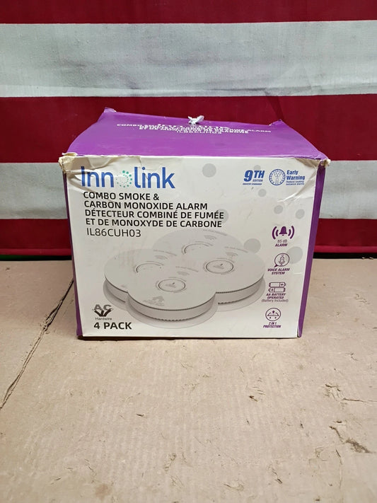 4-Pack Innolink IL86CUH03 Smoke & Carbon Monoxide Alarm w/ Voice Alarm OB