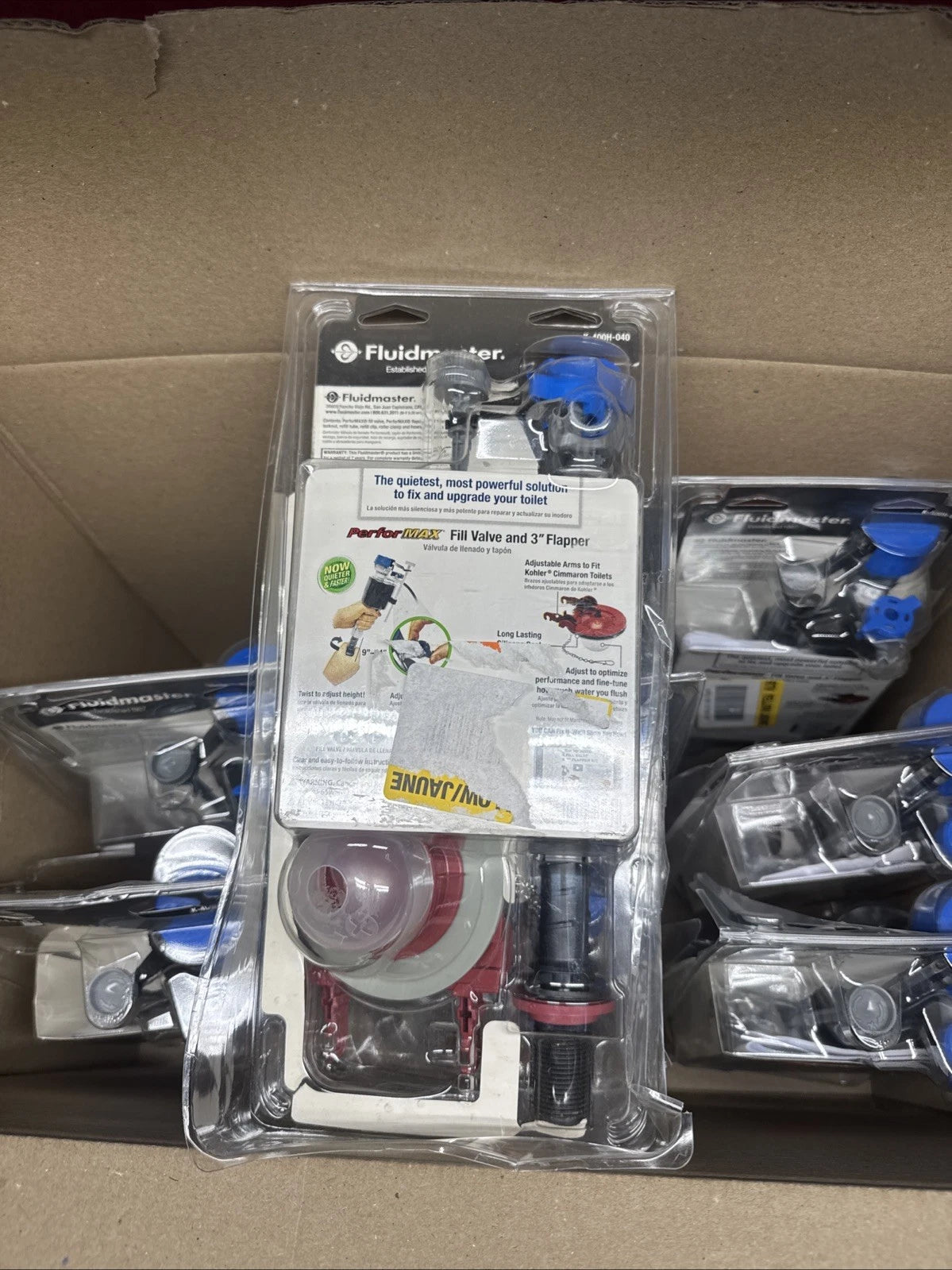 9PK Fluidmaster Universal PerforMAX Fill Valve, 3" Flapper, K-400H-040, OB