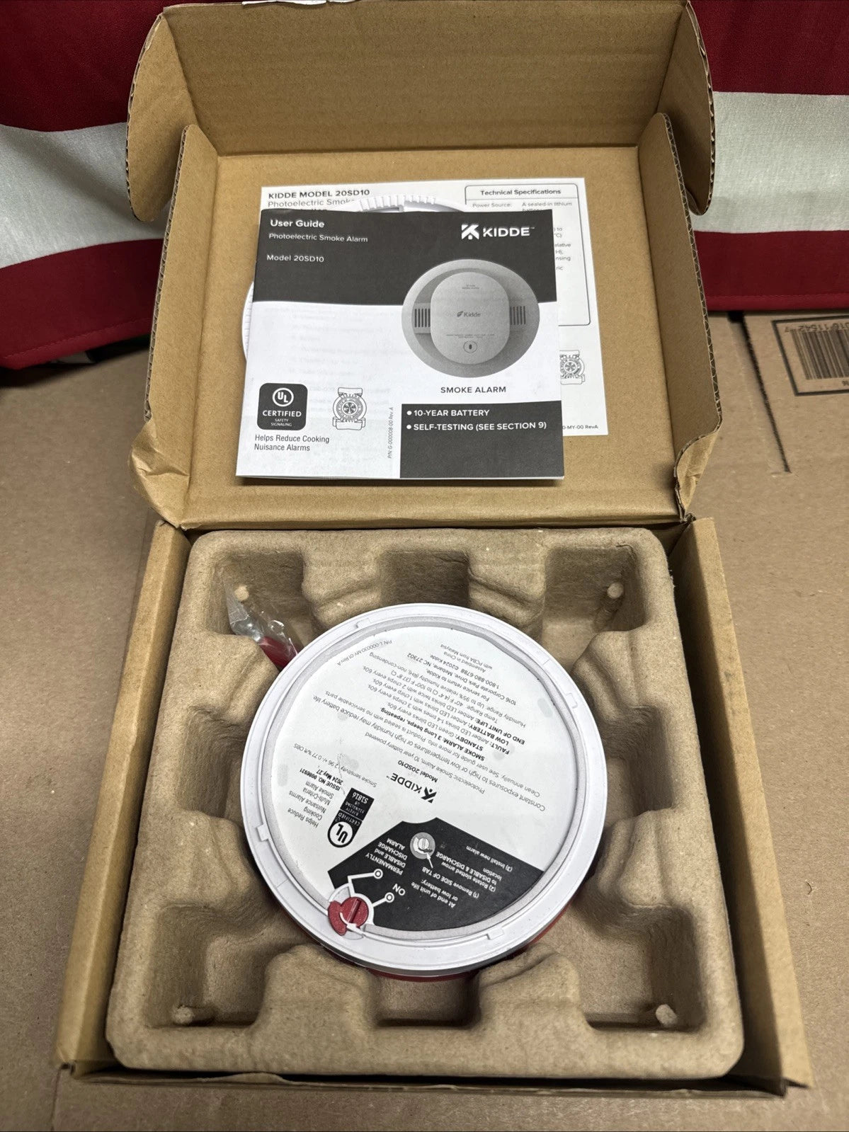 Kidde Smoke Detector 10Year Battery Powered LED Warning Light Indicators 20SD10