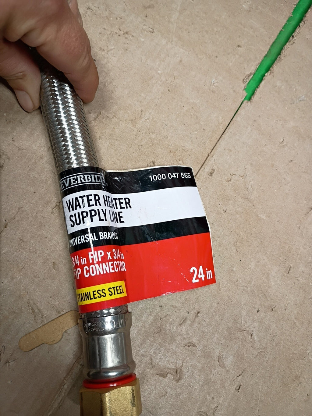 4pk 3/4 in. FIP x 3/4 in. FIP x 24 in. Stainless Steel Water Heater Supply Line