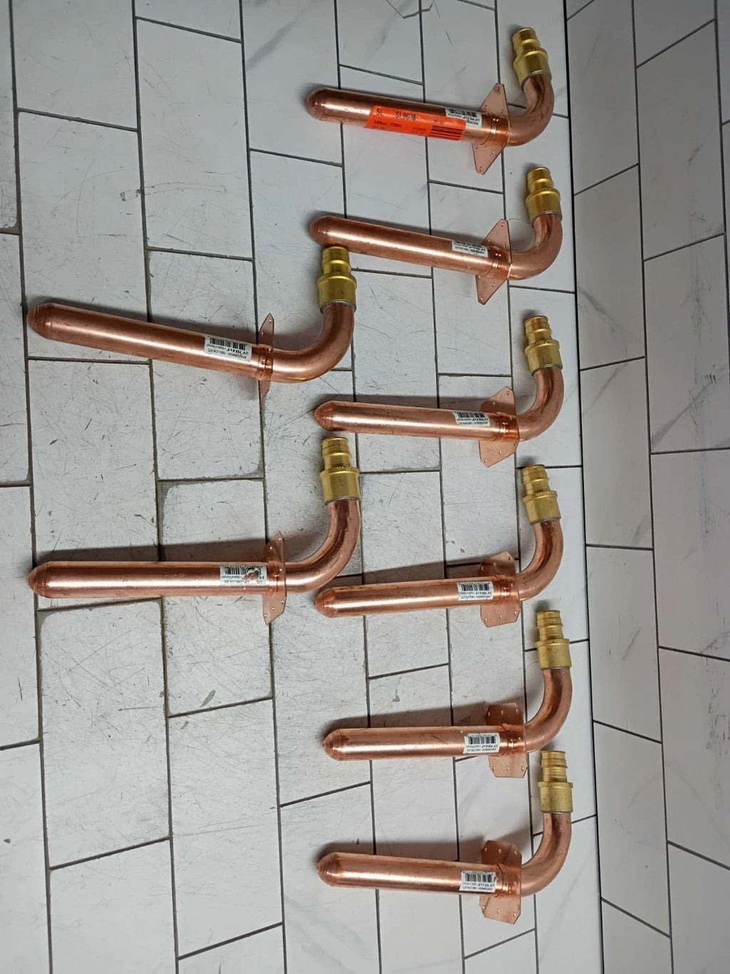 (8 Pack) Apollo 8 in. x 3/4" Copper PEX-A Barb Stub-Out 90° Elbow w/ Flange